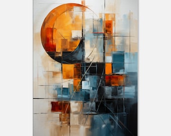 Abstract art printed on canvas - Modern wall art, Home wall art decor , Art print office, Artwork , minimalist art