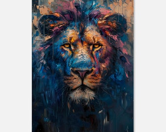 Lion Canvas, Lion Wall Art, Gift for Him, Lion Painting, Living Room Wall Decor, Home Wall Art Decor, Canvas Art