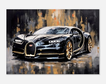 Abstract Bugatti Chiron Art Print Picture Car Sports Car Luxury Car Canvas Wall Art Print Car Fans Abstract Wall Art