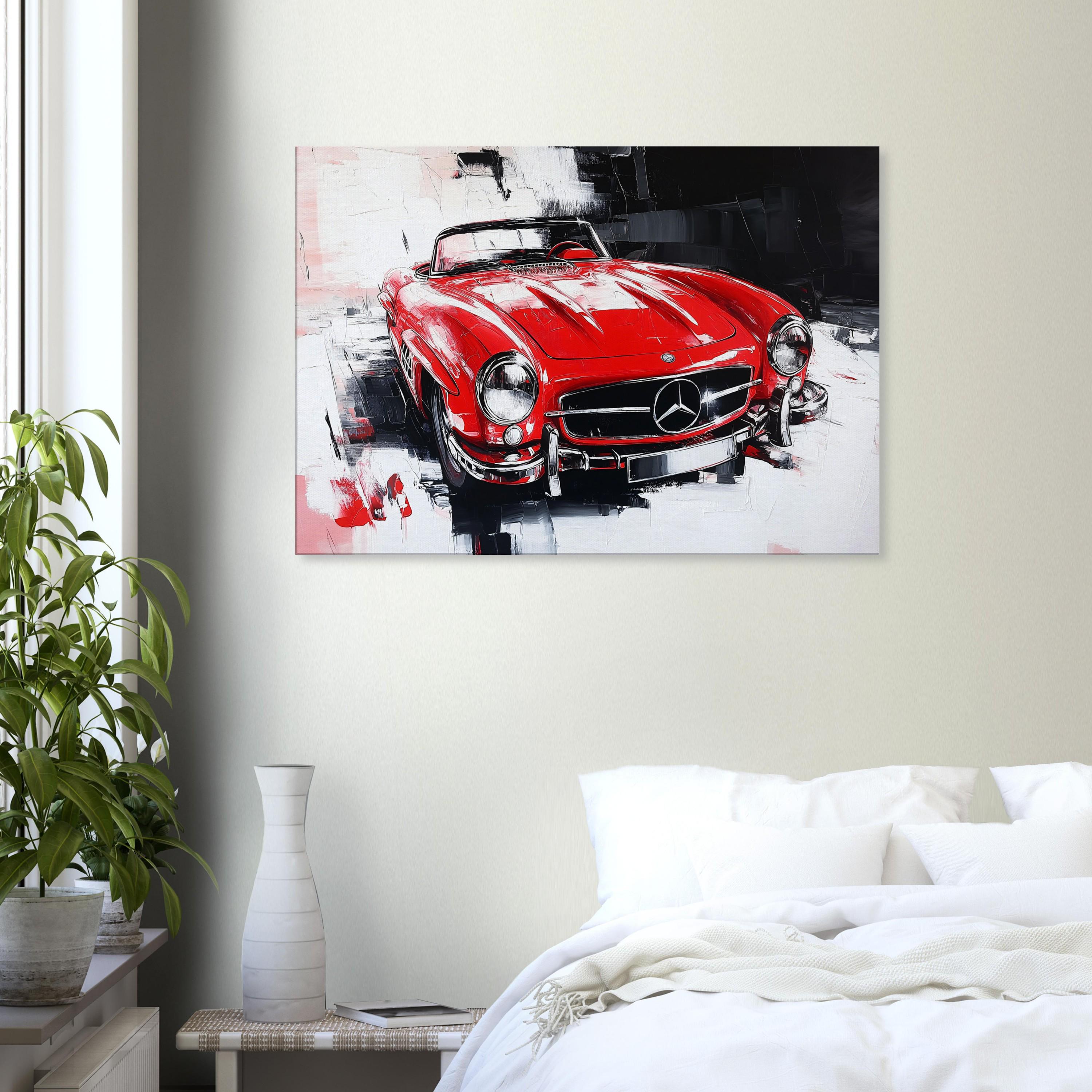 Dynamic Mercedes Benz 300 SL Printed on Canvas, Daimler Wall Art ...