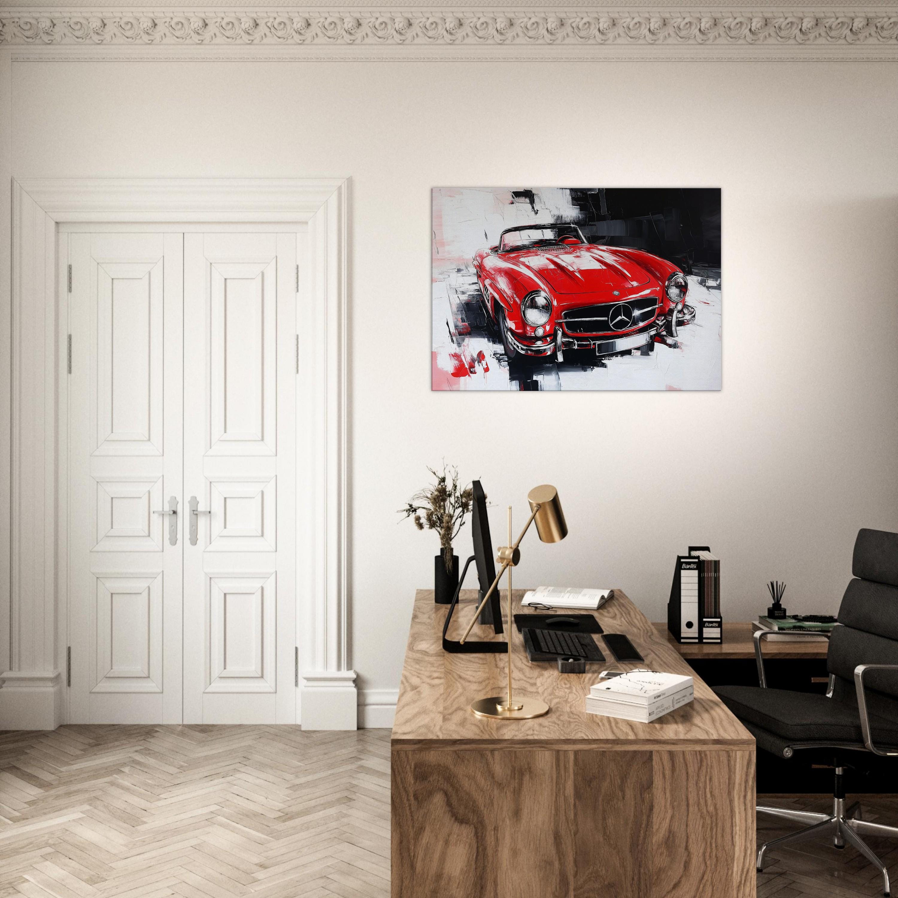 Dynamic Mercedes Benz 300 SL Printed on Canvas, Daimler Wall Art ...