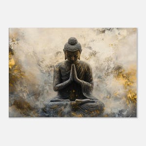 Quadro murale di Buddha armonioso stampato su tela, quadro murale di Buddha, dipinto di Buddha, decorazione da parete per soggiorno, arte zen