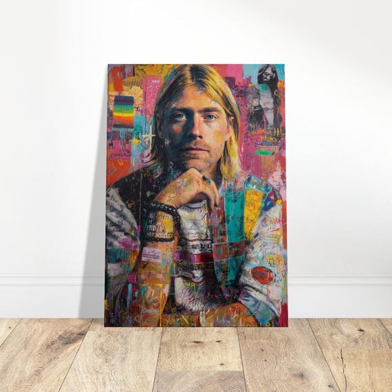 カート・コバーンのポップアート肖像画キャンバスウォールアート