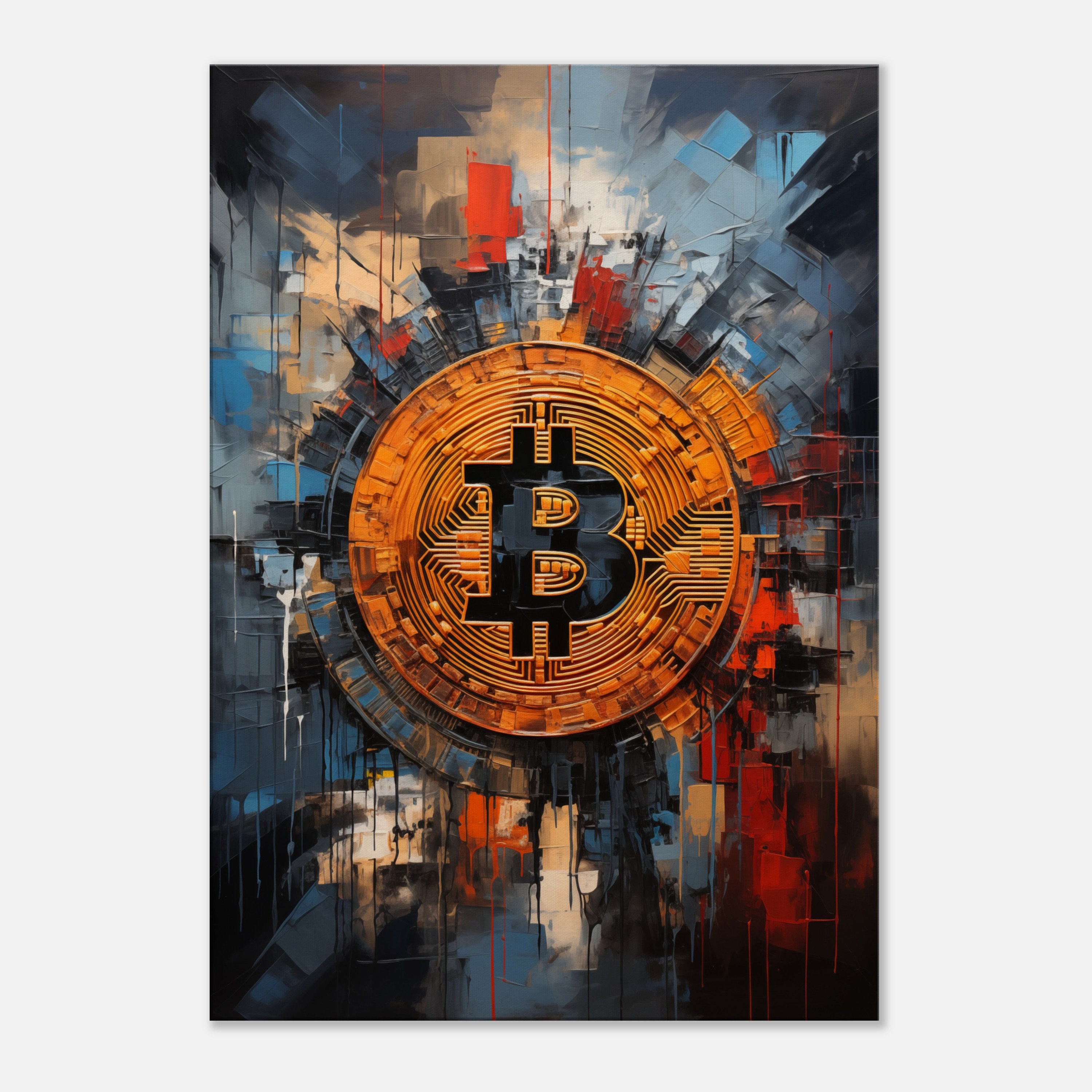 Abstract Bitcoin Canvas, Blockchain Wall Art, Crypto Wall Decor, Finance  Wall Decoration, Btc Crypto Painting, Home Wall Art Decor - Etsy