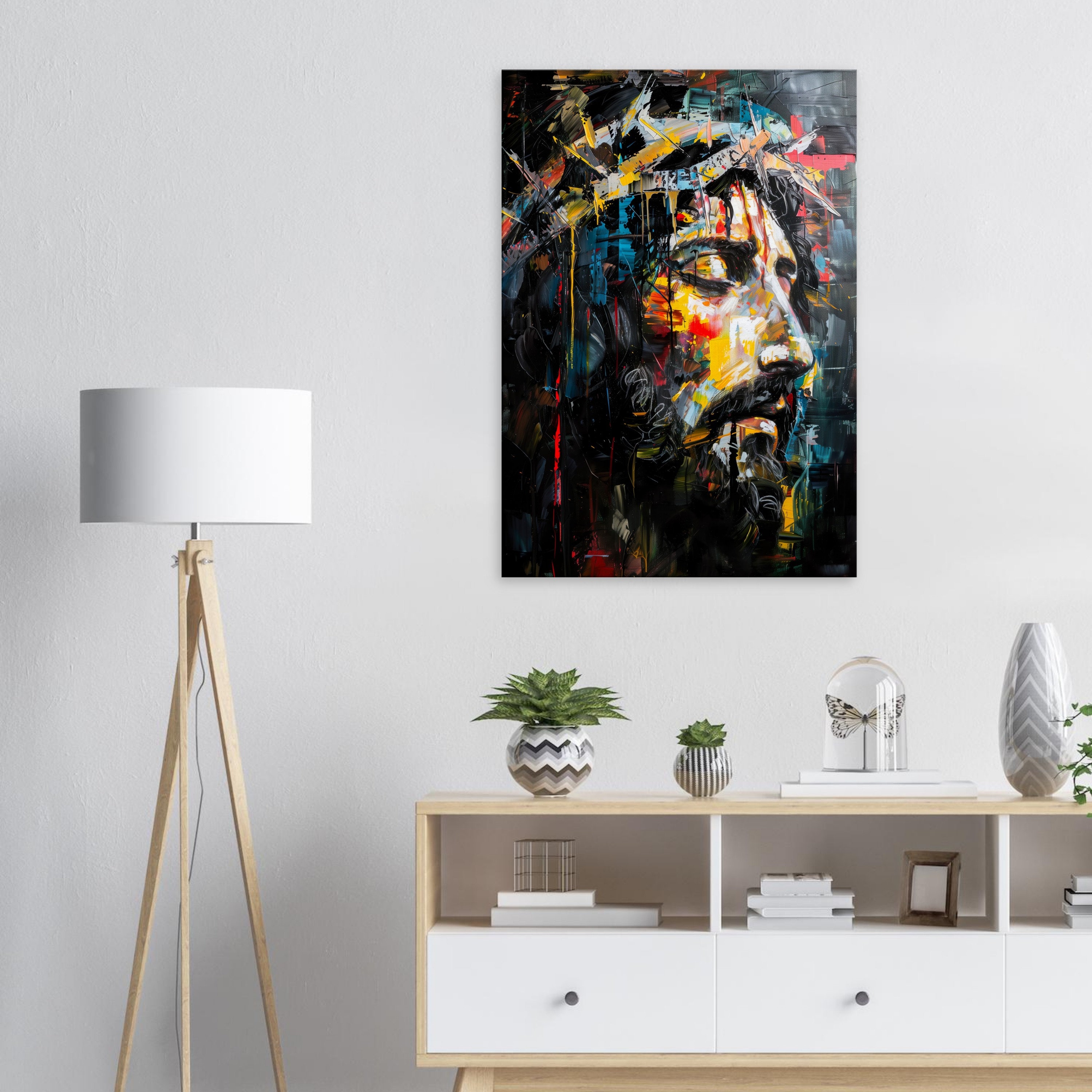 Modern Artwork of Jesus Christ Printed on Canvas, Abstract Art ...