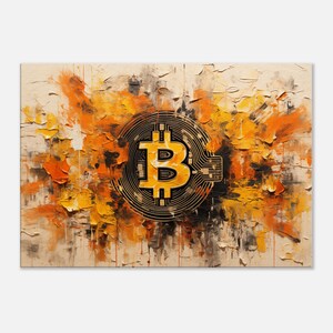 Bitcoin canvas print, crypto painting, blockchain wall decor, modern finance Bitcoin canvas print, btc wall art, Bitcoin art print