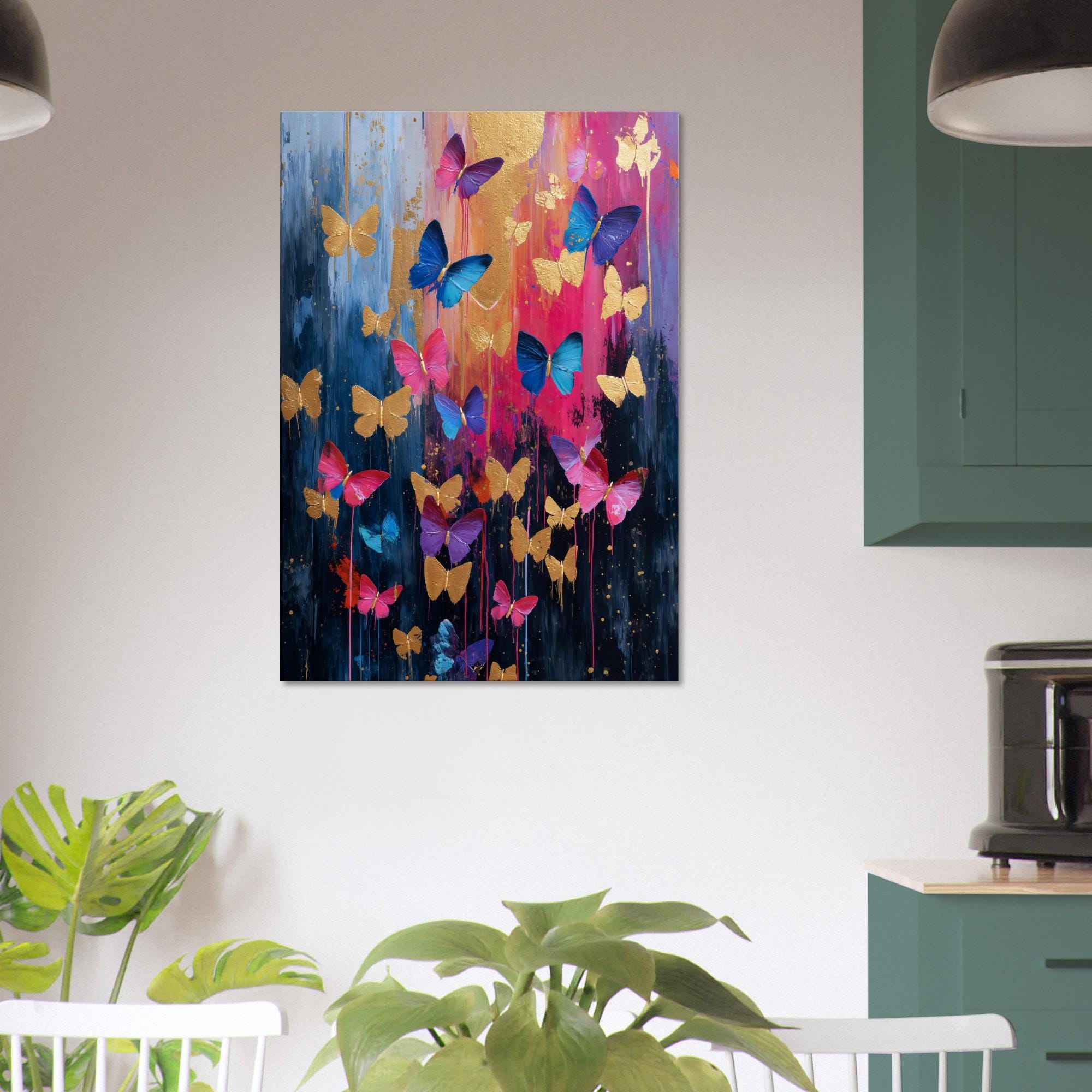 Butterfly Wall Art, Abstract Butterfly Art Print, Large Colorful ...