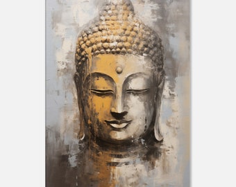 Buddha Canvas Print, Buddha Painting for Living Room, Buddhist Wall Decor, Abstract Wall Art, Wall Decor, Printed