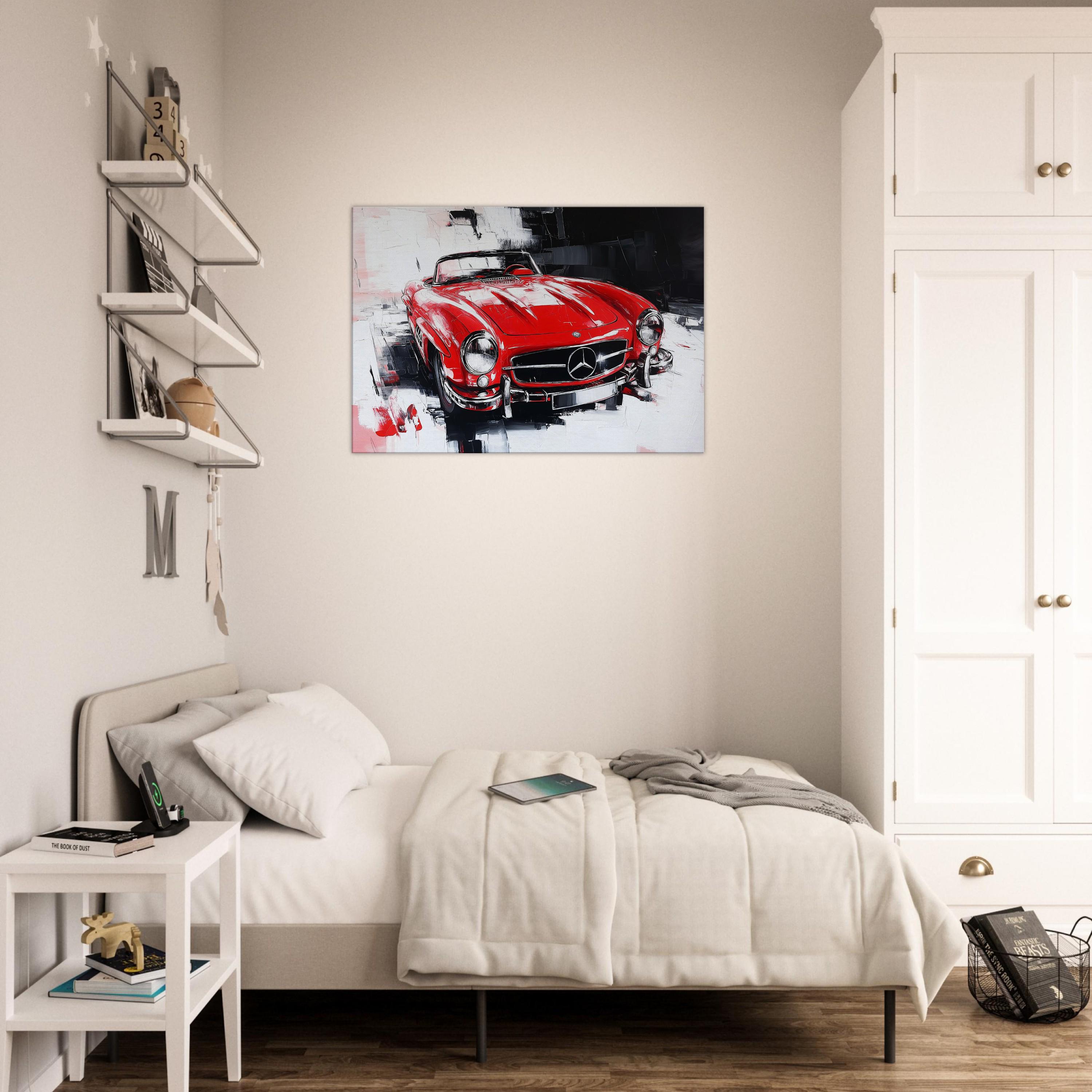 Dynamic Mercedes Benz 300 SL Printed on Canvas, Daimler Wall Art ...