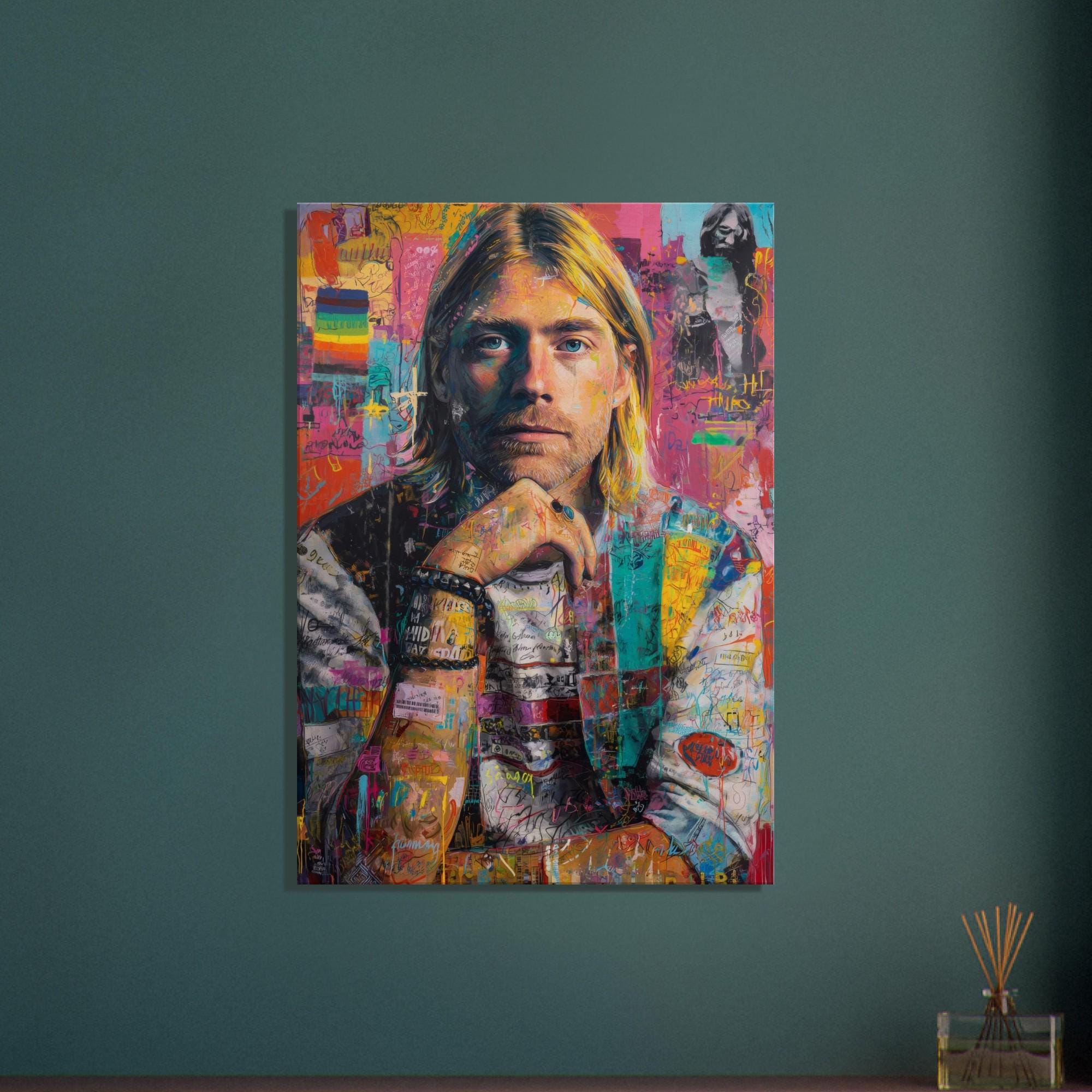 カート・コバーンのポップアート肖像画キャンバスウォールアート