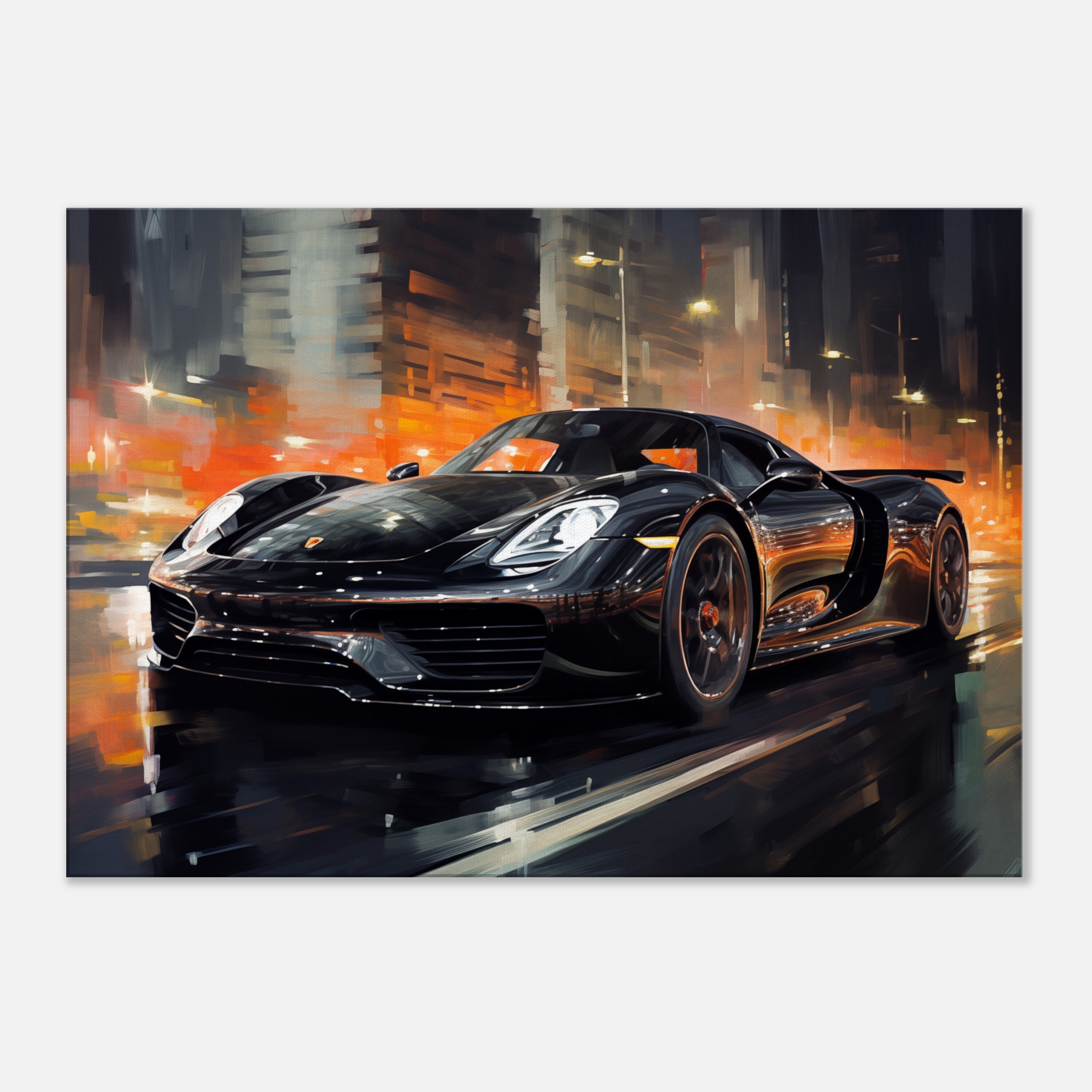 Porsche 918 Spyder Canvas Pop Art Wall Picture Colorful Porsche