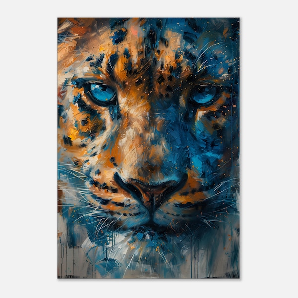 Magischer Tiger Portrait gedruckt auf Leinwand, Wildtier Kunst, Wandkunst Tiger, Wanddekoration Wohnzimmer, Raubkatze Druck