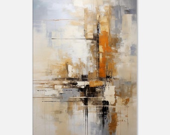 Abstract art printed on canvas, wall art abstract modern wall decor gold and grey painting art print canvas print wall pictures