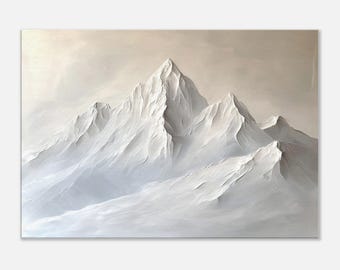 Minimalist mountain landscape canvas print, mountain canvas print, Scandinavian wall decor, nature canvas art, mountain wall art