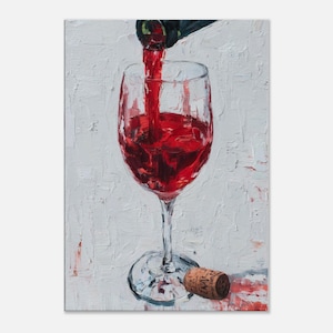 Wine Canvas, Abstract Red Wine Glasses Canvas Print, Kitchen Wall Decor, Wine Painting, Winery Wall Decor, Restaurant Decor