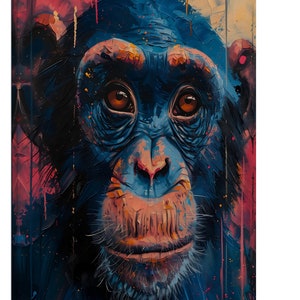 Biuteawal Affen-Wandkunst – 3-teilig, 40x80 Cm, Leinwanddruck Mit Gorilla & Musikbrille