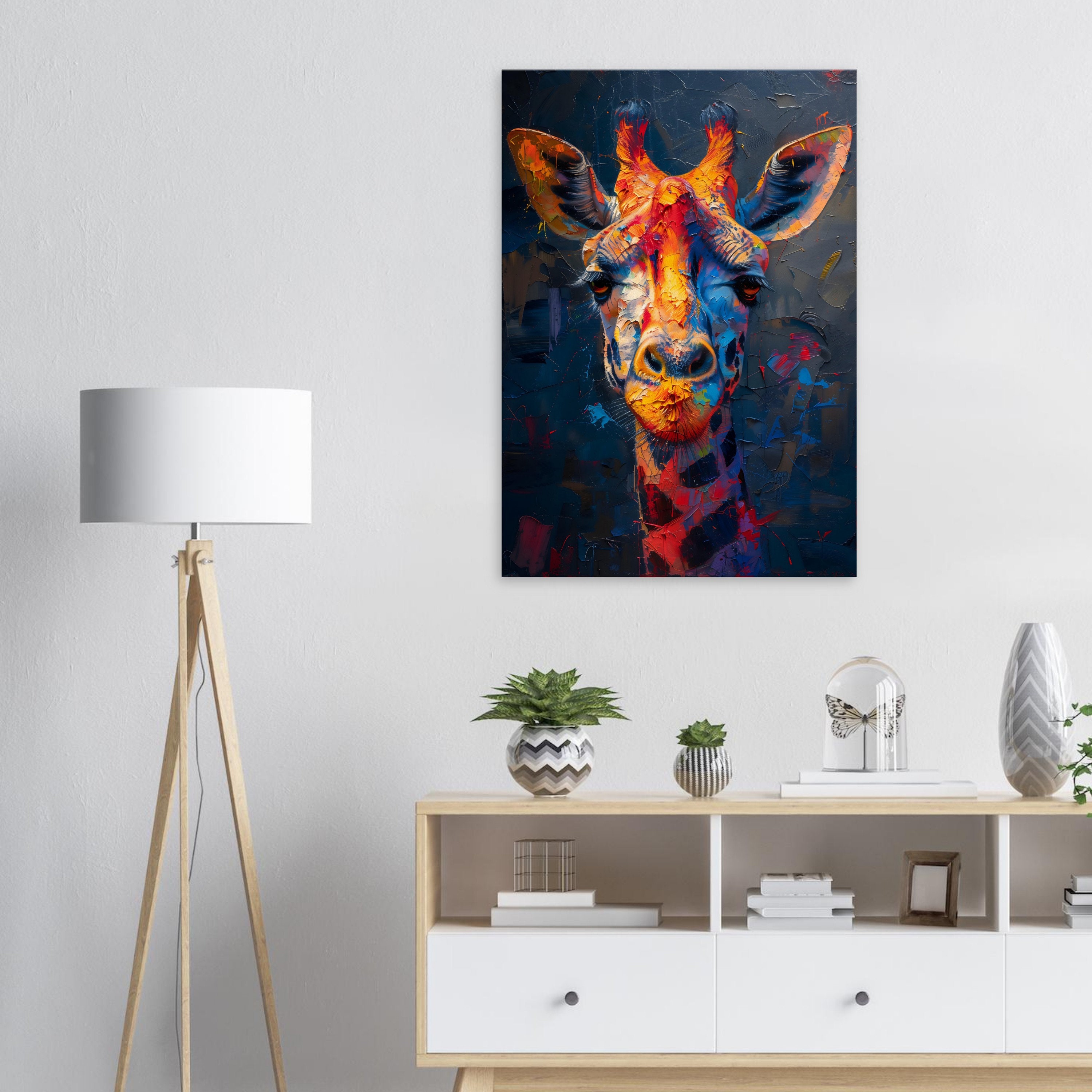 Giraffe Printed on Canvas, Africa Wall Art Giraffe Pop Art Decor Animal ...