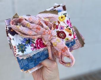 Quilting Cotton Scrap Bundle | Colorful Patchwork Fabric Pieces, Sewing Supply Lot