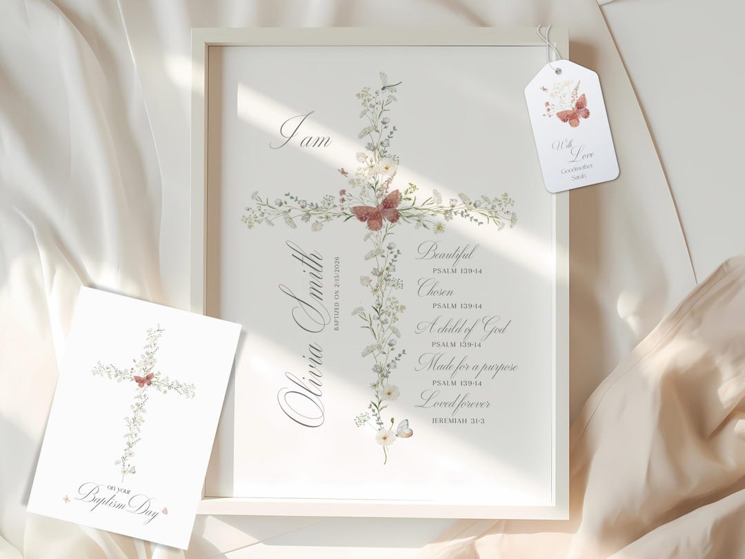 Baptism Wall Art, Christian Nursery Decor, Modern Christian Art ...