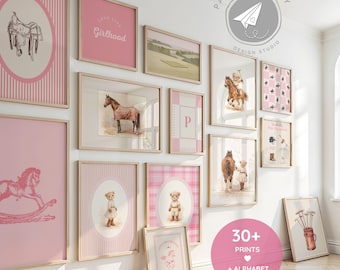 Rosa Ralph Polo Teddybär Galeriewand, Kokette Teddybär Plakat, rosa Teddybär Plakat, dem Himmel sei Dank für kleine Mädchen, adrette Kinderzimmerdeko