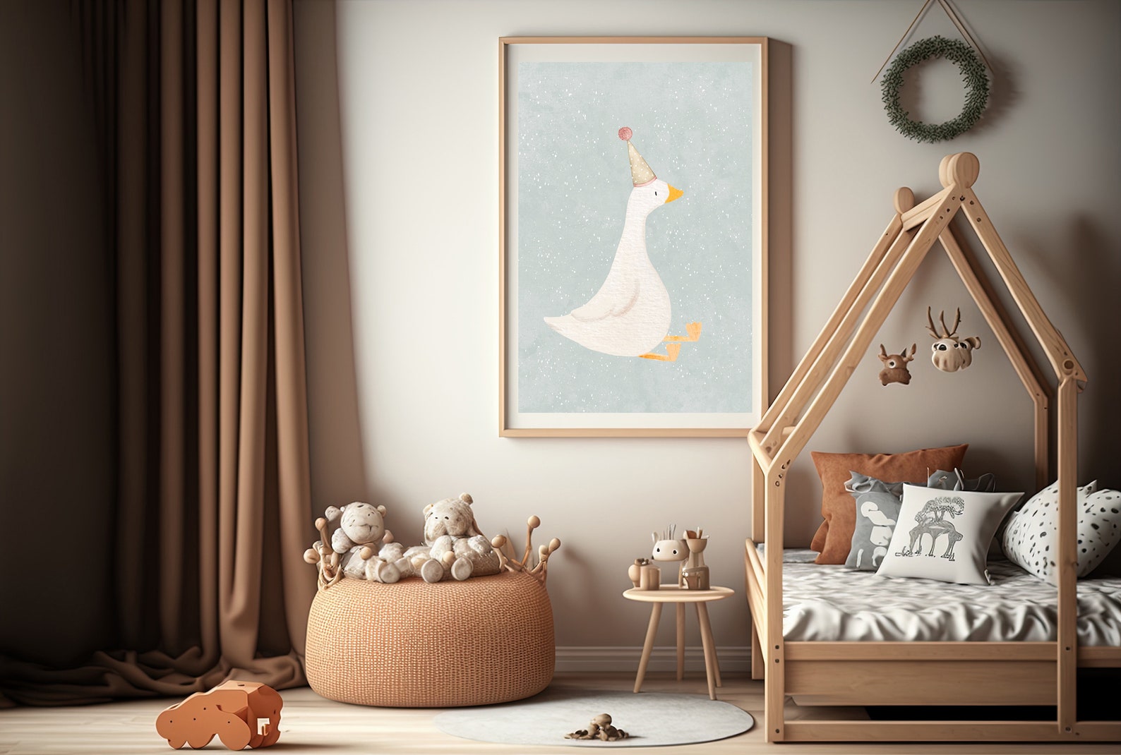 Silly Goose Minimal Wall Art Sage Green Print Silly Goose Nursery Wall ...