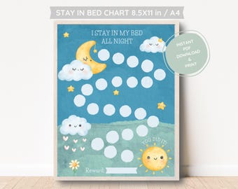 Celestial Sleep Chart for Toddlers, Sun and Moon Sleep Reward Chart, Printable Sleep Chart Unisex Stay in Bed Sticker Chart Instant Download