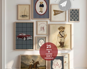 Old Geld Wandkunst, Polo Teddy Poster, Golf Thema Dekor für Jungen, Ralph Teddybär Galeriewand, Grandmillennial Jungenzimmer, altes Geld Poster