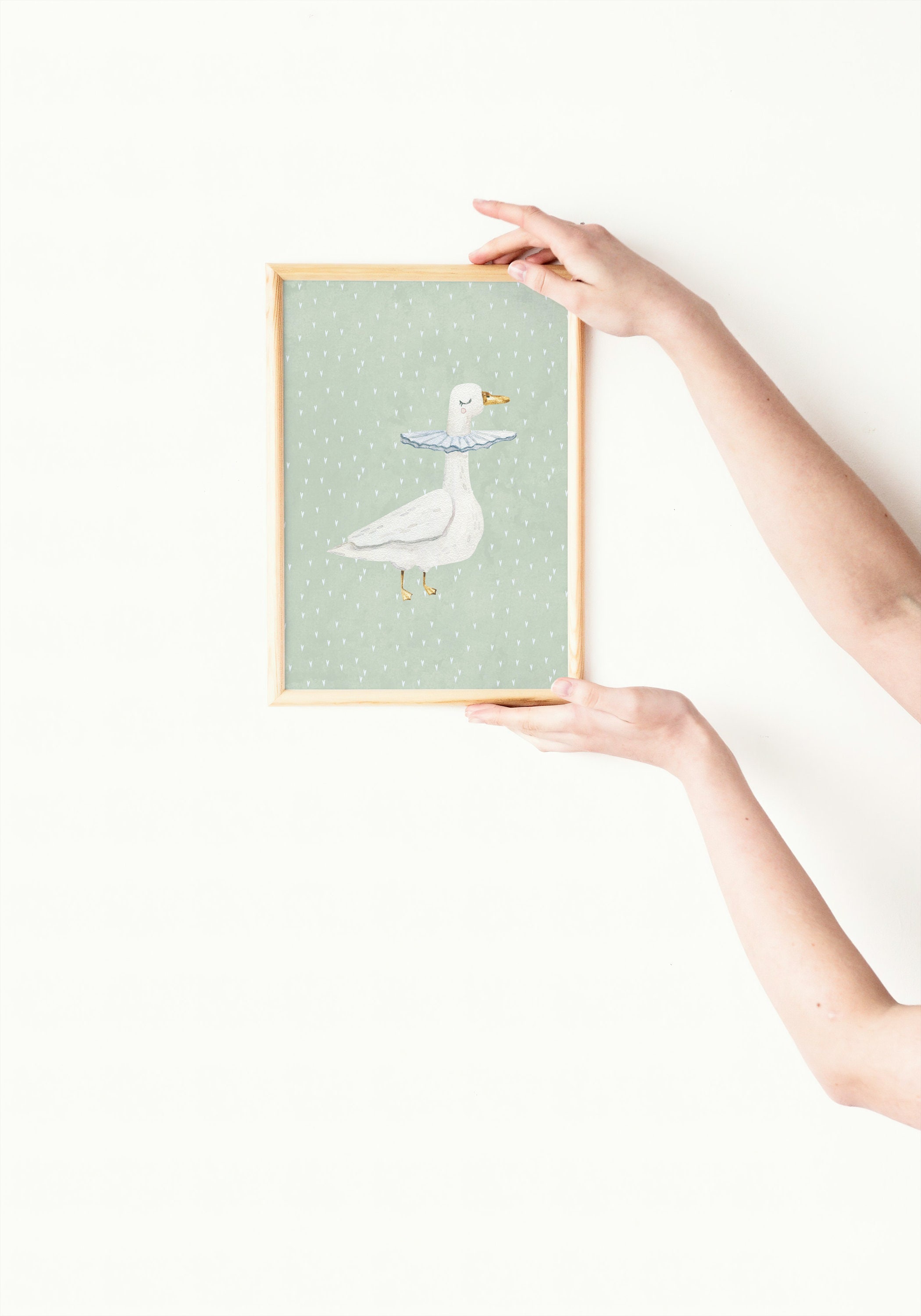 Silly Goose Wall Art, Soft Sage Green Goose Poster, Silly Goose Nursery ...