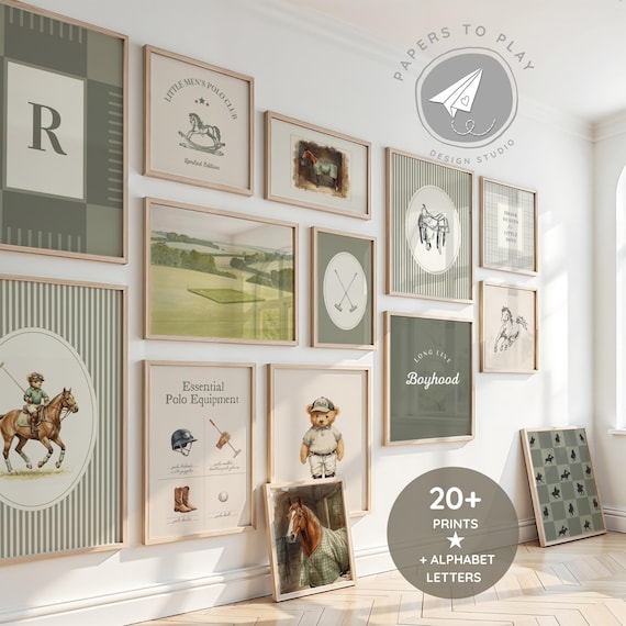 Vintage Teddy Bear Wall Art + Alphabet, Dark Academia Boy Gallery , Thank Heaven for Little Boys, Long Live Boyhood Print, Mint Green Poster