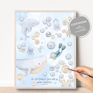 Gästebuch, Babyparty-Gästebuch, Kreatives, Babyparty, Gästebuch, Kinderzimmer Wandkunst, Namensschild, Delfin Baby Poster