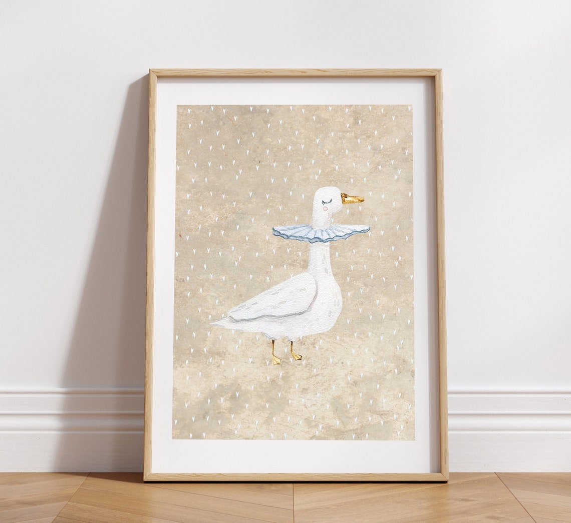 Silly Goose Wall Art, Soft Greige Goose Poster, Silly Goose Nursery ...