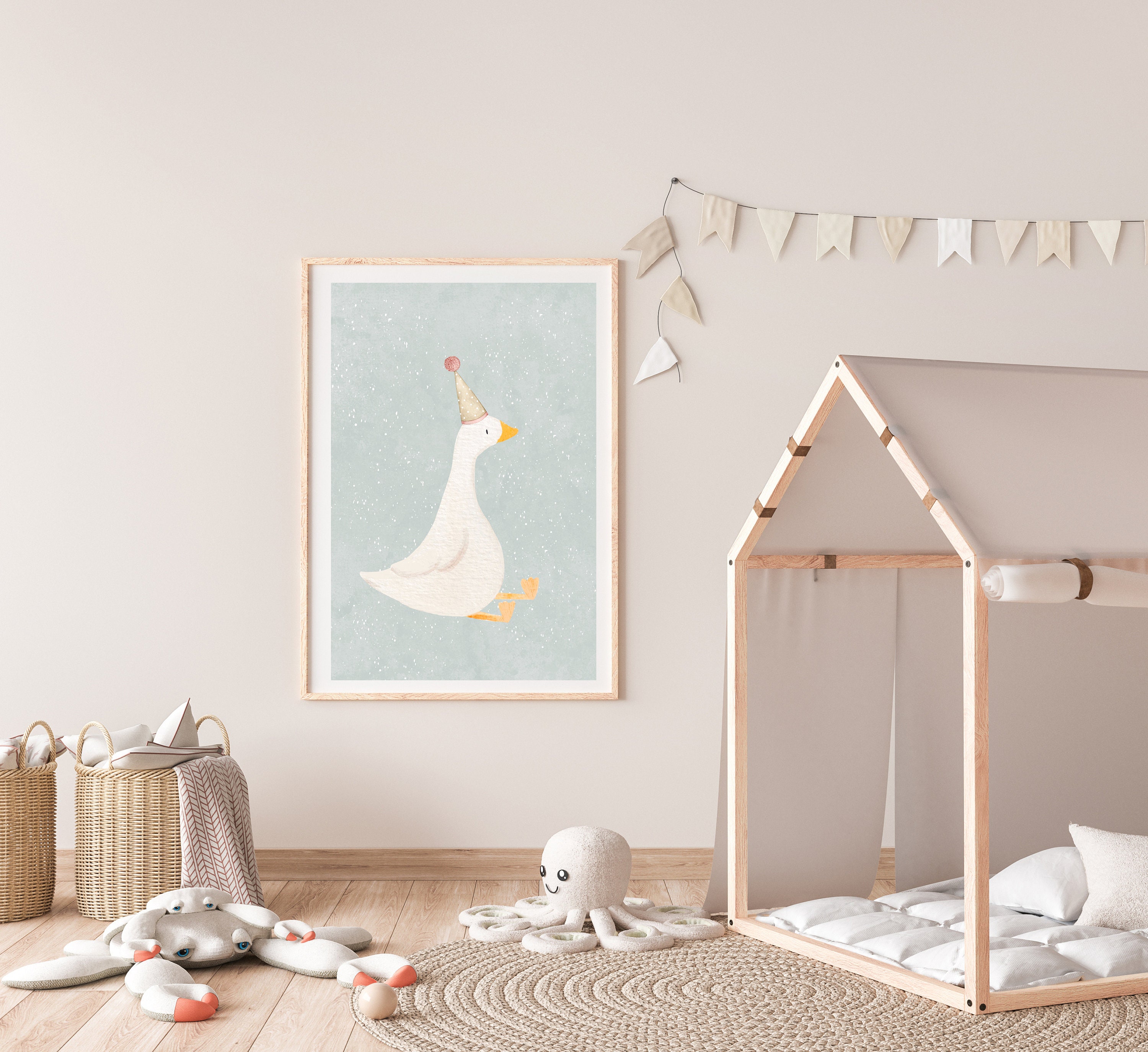 Silly Goose Minimal Wall Art Sage Green Print Silly Goose Nursery Wall ...