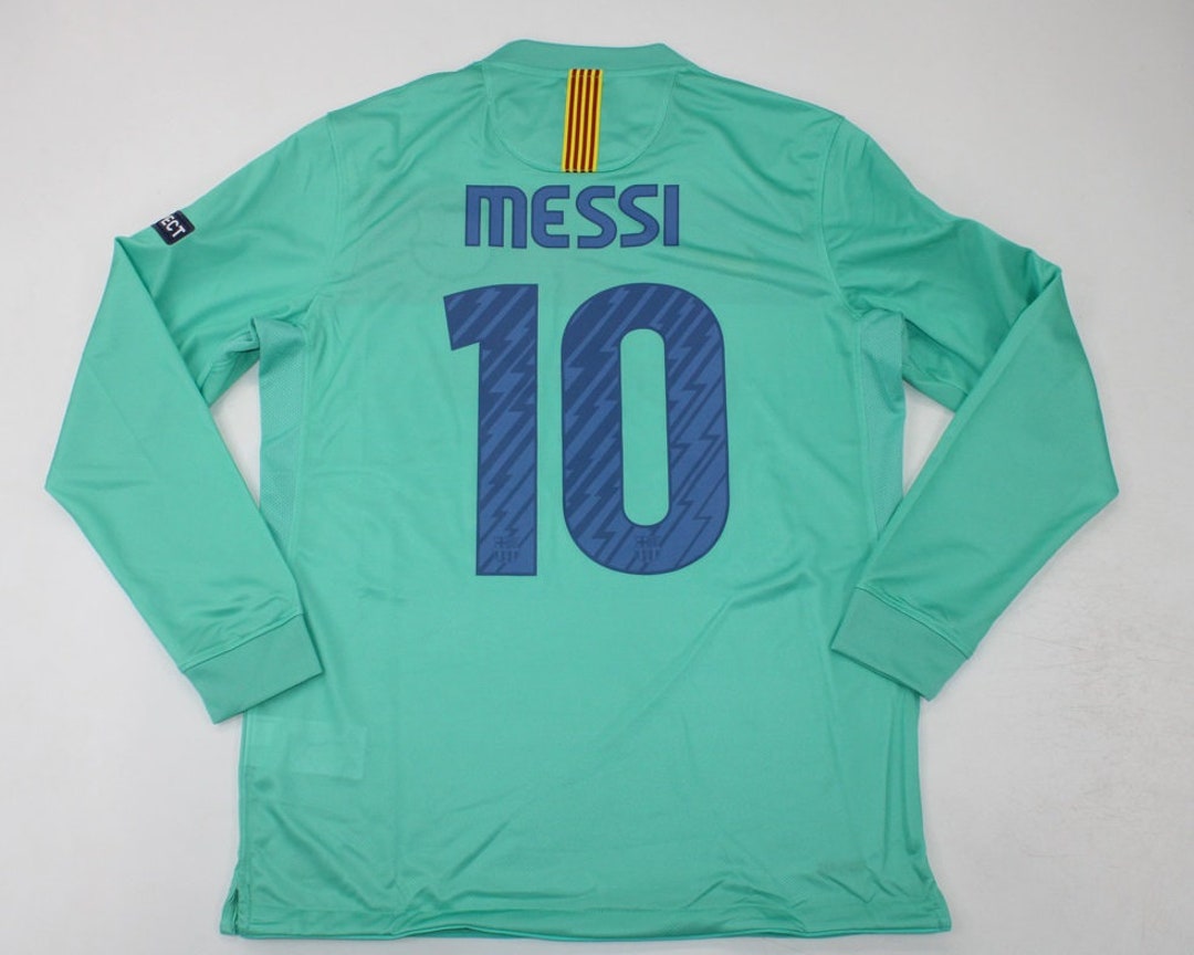 Fc Barcelona 2010 2011 Jersey Ucl Style Shirt Away Long Sleeve Messi