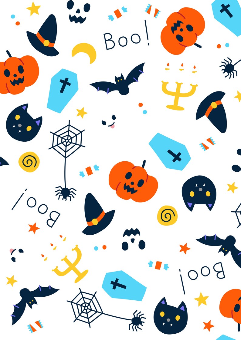 Halloween Bundle in Png, Paper Decorations, Halloween Print Designs ...