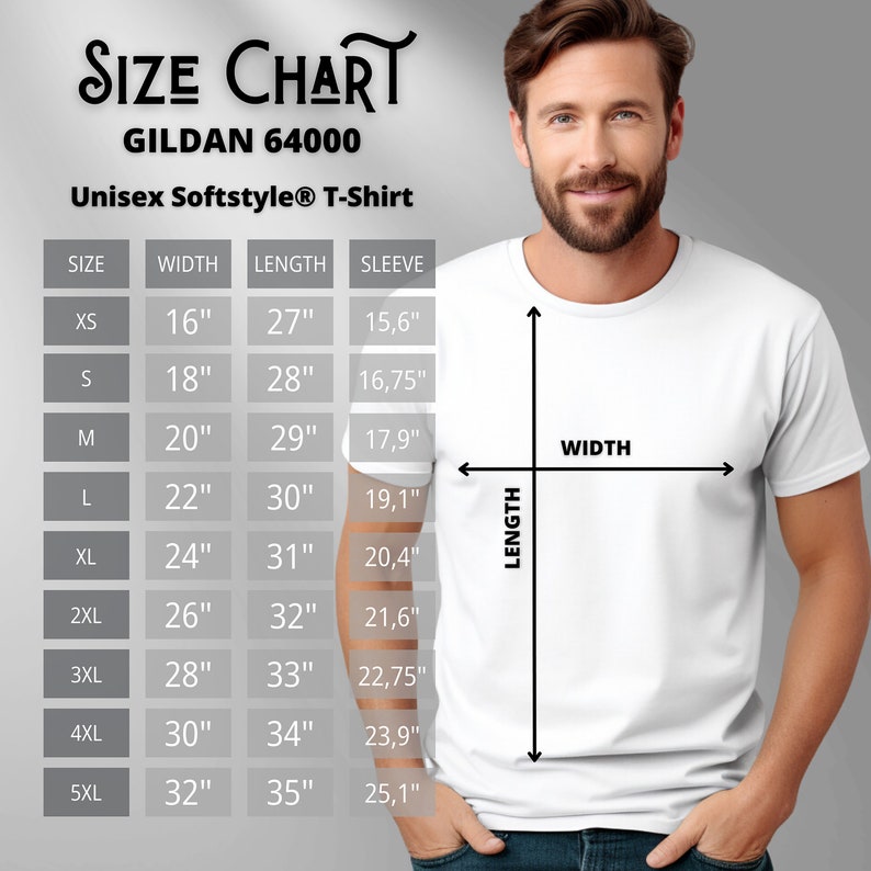 Gildan 64000 Softstyle Male T-shirt Front and Back Mockup, Front Back ...