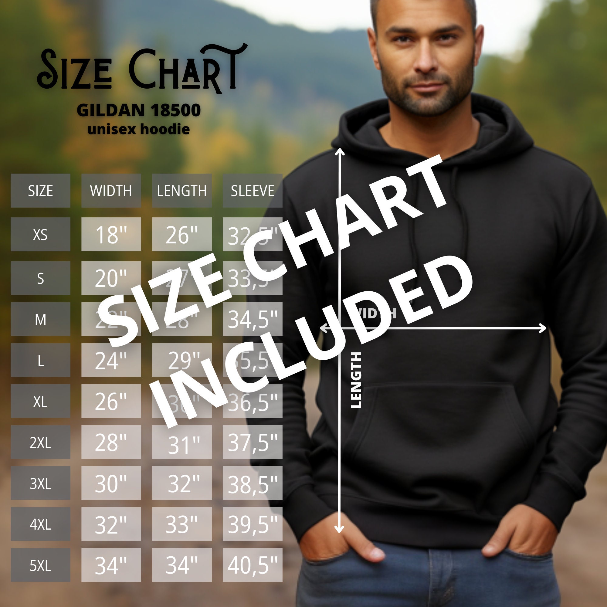 Gildan 18500 Male Front and Back View Hoodie Mockup, Handsome Boys ...