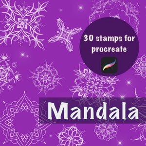Procreate Mandala Stamps, Mandala Tattoo Stamps, Stamps pack, Brush for Procreate, Mandalas For Tattoo, Geometric Shapes Brushes