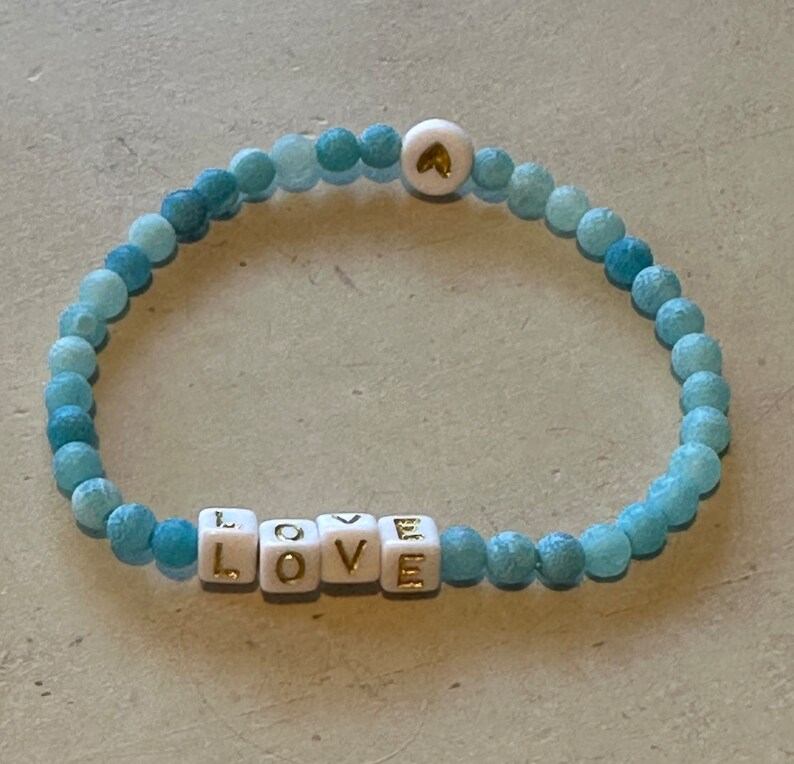 Kids Beaded Love Bracelet Etsy