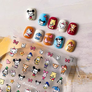 Disney, pegatinas para uñas de dibujos animados, calcomanías para uñas, manualidades DIY a prueba de agua