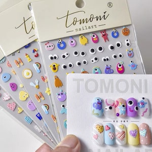 Monster, Cartoon Tomoni Nagelaufkleber, Nagelaufkleber, DIY Basteln wasserfest