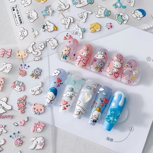 Sanrio cinnamoroll ,Cartoon nail stickers, nail decal, DIY craft waterproof