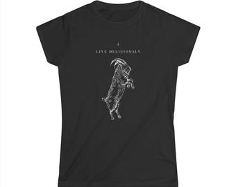 live deliciously black phillip the vvitch horror movie Chic Women's Softstyle Tee -