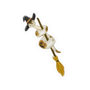 Pied Python Snake Witch Sticker