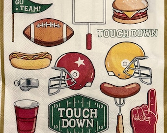 Football signs luncheon size paper napkins