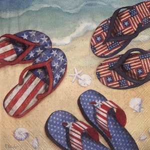 Patriotic Flip flops paper napkin