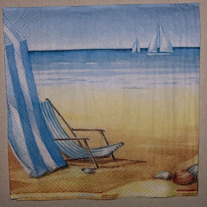 Beach scene paper napkin