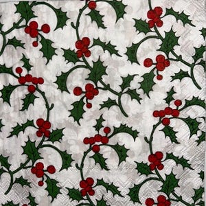 Paper napkin Christmas Holly