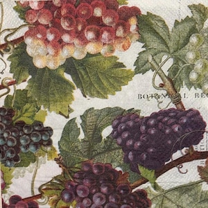 Botanical grape design paper napkins
