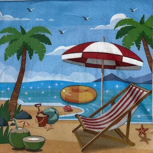 A beach day paper napkin