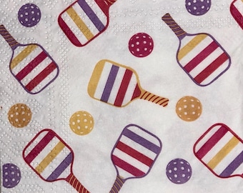 Pickle ball paddle paper napkins